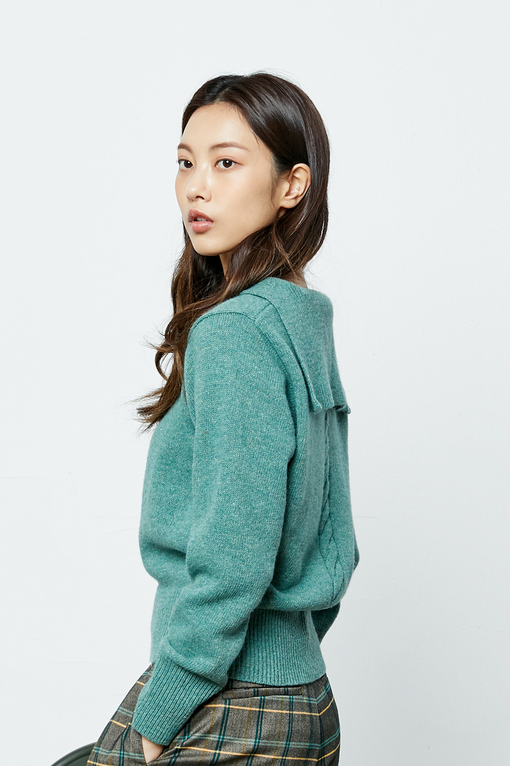RIBBON SAILOR KNIT PULL-OVER_mint
