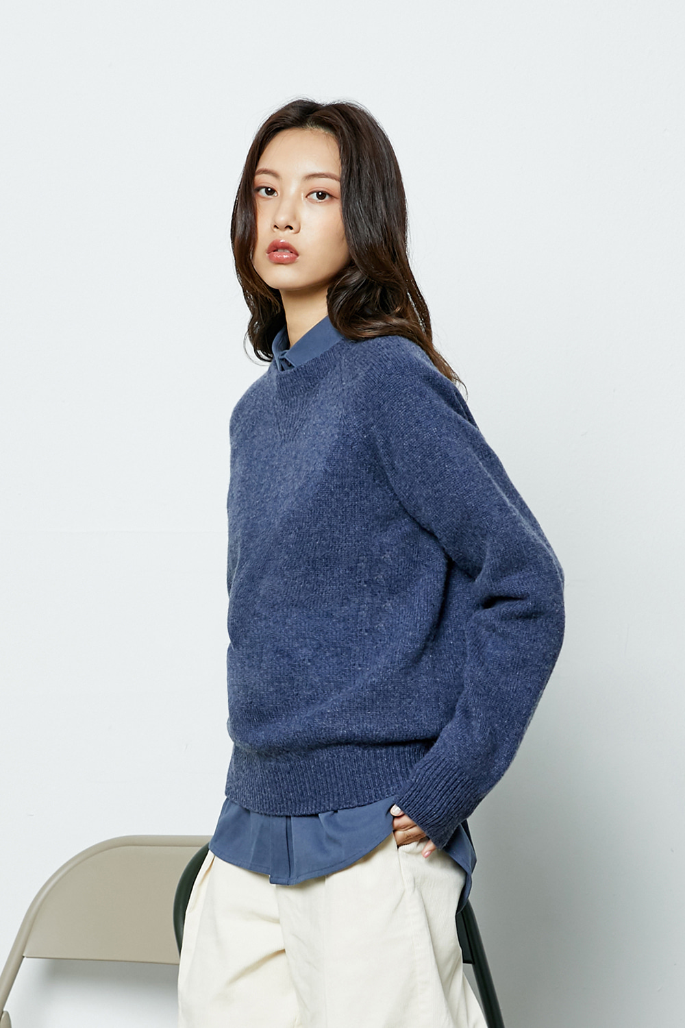 AIR WOOL PULL-OVER_blue (woman)