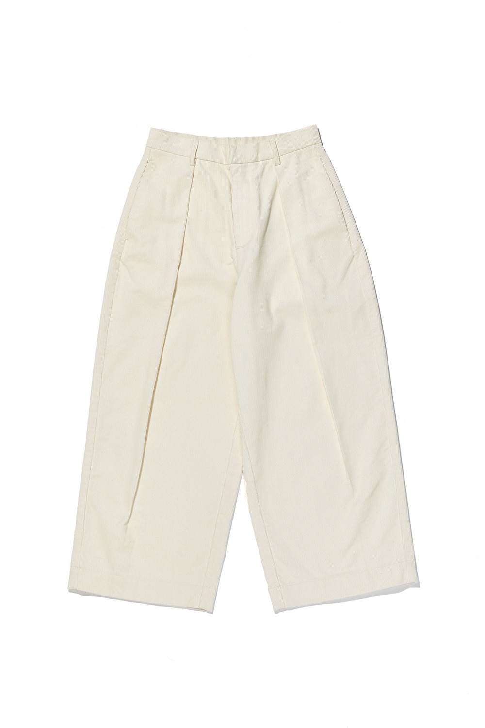 DEEP-TUCK TROUSERS_ivory