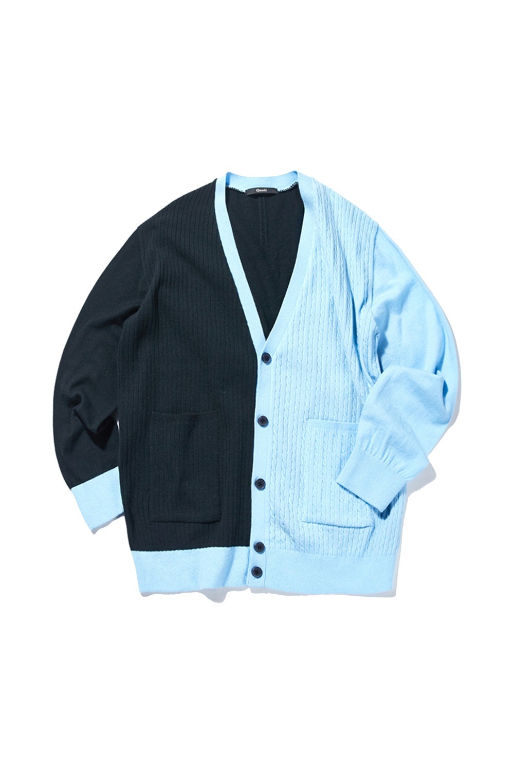 [REFURB] TWIN CABLE KNIT CARDIGAN_navy&amp;skyblue