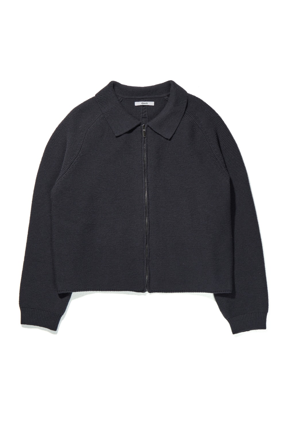 FINE WOOL ZIP-UP JACKET_Washed charcoal
